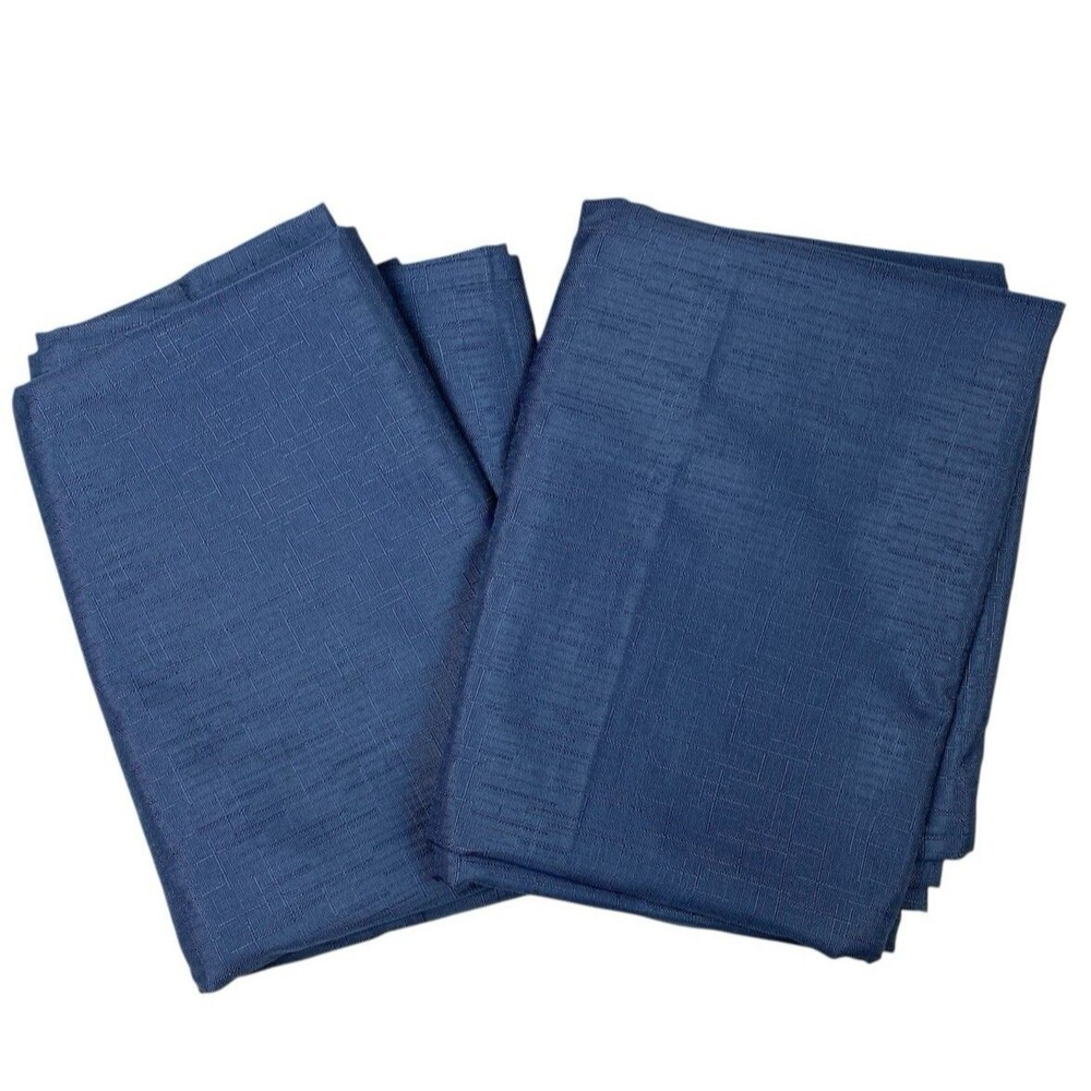 Navy Blackout Curtains 42x63 Rod Pocket Panels Thermal Light Blocking Pair